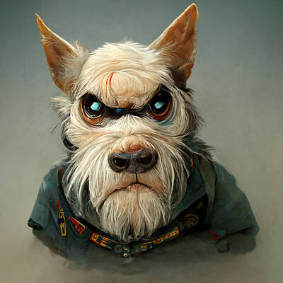 Comics Paintings - Cool  Cartoon  Old  Warrior  As  A  Dog    Realistic  51f4bb24  F116  421e  814c  4ea4dc618212 by MotionAge Designs