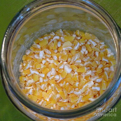 Pucker Up Rights Managed Images - Corn Grits dry jar Royalty-Free Image by GJ Glorijean