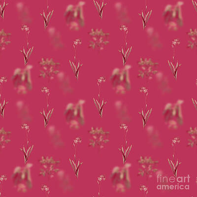 Lilies Mixed Media -  Corn Lily Botanical Seamless Pattern in Viva Magenta n.0160 by Holy Rock Design