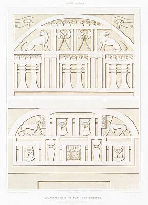 Granger - Coronations of interior doors  Thebes   Sedeinga  from Histoire de l art Egyptien  1878  by Emile Pr by Shop Ability