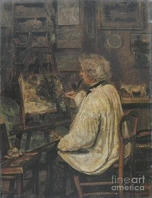 Love Marilyn - Corot Painting in the Studio of his Friend Painter Constant Dutilleux  Camille Corot by Artistic Rifki
