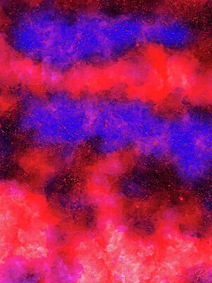 Royalty-Free and Rights-Managed Images - Cosmic Escapade 1 - Contemporary Abstract - Abstract Expressionist painting - Red, Blue, Purple by Studio Grafiikka