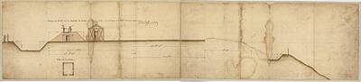 Monochrome Landscapes - Coupe et profil de la redoute de Rosalie au Natchez prise sur la ligne A.B. aud lieu le 11 may 1732  by MotionAge Designs