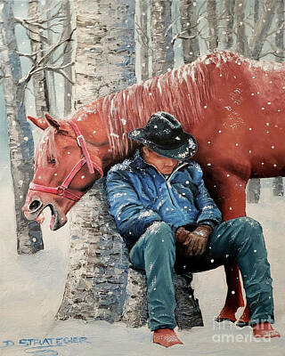 Sarah Yeoman Crow Paintings - Cowboys Best Friend by Deborah Strategier