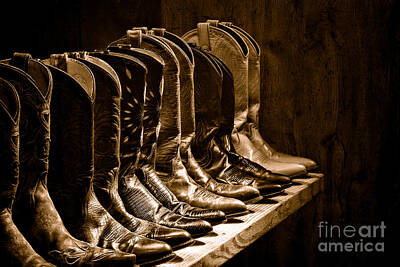 Landmarks Royalty-Free and Rights-Managed Images - Cowgirl Boots Collection - Sepia by American West Legend