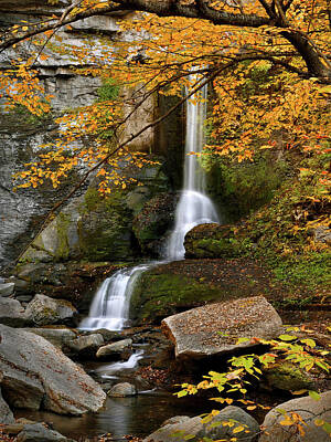 Lipstick - Cowshed Falls in Autumn - Fillmore Glen State Park by Matthew Conheady