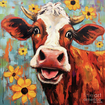 Royalty-Free and Rights-Managed Images - One Crazy Cow by Tina LeCour