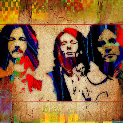 Musician Mixed Media Rights Managed Images - Cream Eric Clapton Jack Bruce Ginger Baker Royalty-Free Image by Marvin Blaine