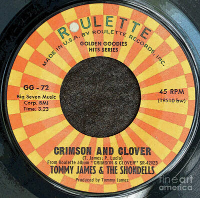 Music Mixed Media - Crimson and Clover 1968 Tommy James and the Shondells by David Lee Thompson