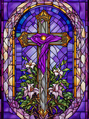 Lilies Digital Art - Cross Of Christ by Patricia Betts