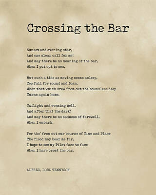 Desert Plants - Crossing The Bar - Alfred Lord Tennyson Poem - Literature - Typewriter Print 2 - Vintage by Studio Grafiikka
