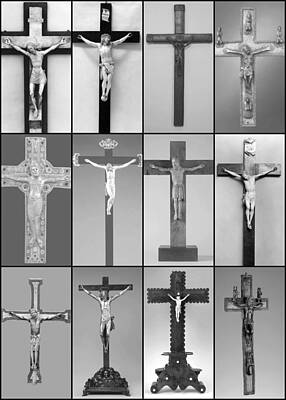 Cities Digital Art Royalty Free Images - Crucifix Collection - Black and White Royalty-Free Image by David Hinds
