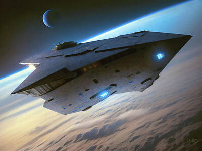 Science Fiction Royalty Free Images - Cruising on the Edge Royalty-Free Image by David Luebbert