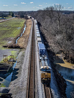 Driveby Photos - CSX intermodal I028 passes M513 at the north end of Slaughters Ky by Jim Pearson