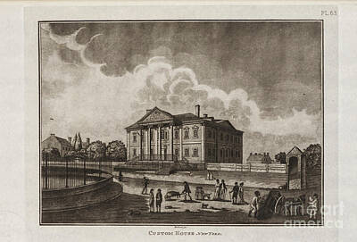 Cities Drawings - Custom House New York c. 1796 c2 by Historic Illustrations