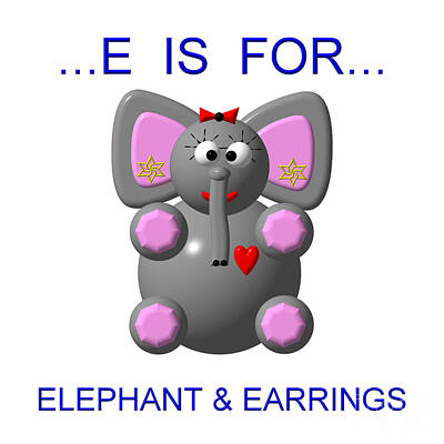 Roses Rights Managed Images - Cute Elephant wearing Earrings Royalty-Free Image by Rose Santuci-Sofranko