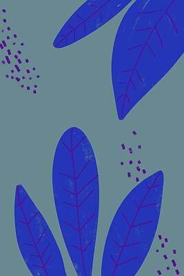 Autumn Pies - Cyaniello - Modern Minimal Abstract Painting - Blue by Studio Grafiikka