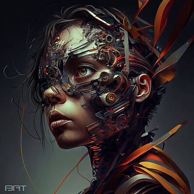 Fantasy Digital Art - Cyberpunk Kid by Robert Knight