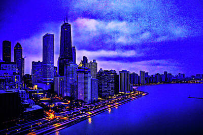 Royalty-Free and Rights-Managed Images - CyberPunk Neon, Cityscape - skyline - Urban -  Chicago, United States 8 by Celestial Images