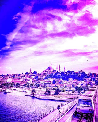 Royalty-Free and Rights-Managed Images - CyberPunk Neon, Cityscape - skyline - Urban -  istanbul by Celestial Images