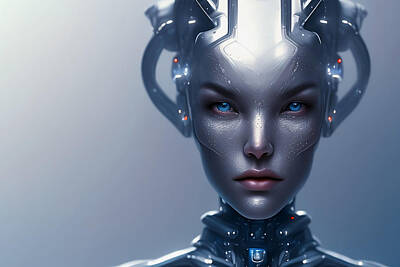 Science Fiction Royalty-Free and Rights-Managed Images - Cyborg Girl by Manjik Pictures