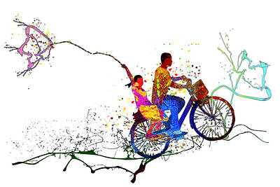Sports Mixed Media - Cycling Passion 02 by Miki De Goodaboom