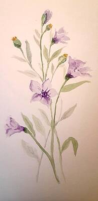 Roses Paintings - Dainty Purple by Leslie Rose Dryer