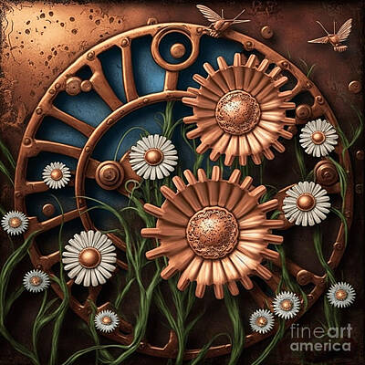 Steampunk Royalty-Free and Rights-Managed Images - Daisy variations by Sabantha