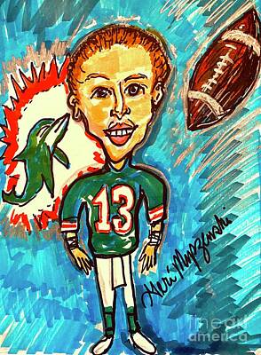 Football Mixed Media - Dan Marino Miami Dolphins by Geraldine Myszenski