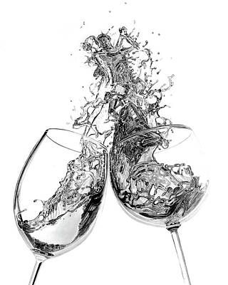 Wine Drawings Rights Managed Images - Dancing with Wine Royalty-Free Image by Paul Stowe