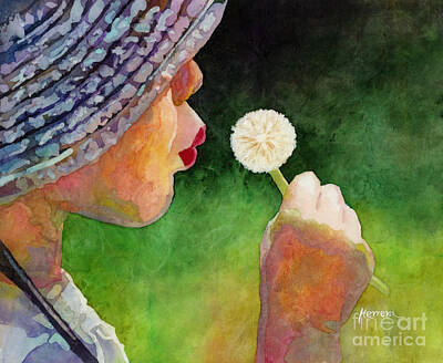 Global Design Abstract And Impressionist Watercolor - Dandelion Wish by Hailey E Herrera