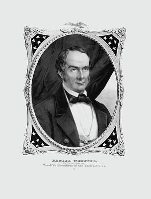 Politicians Drawings Rights Managed Images - Daniel Webster Lithograph Portrait - 1847 Royalty-Free Image by War Is Hell Store
