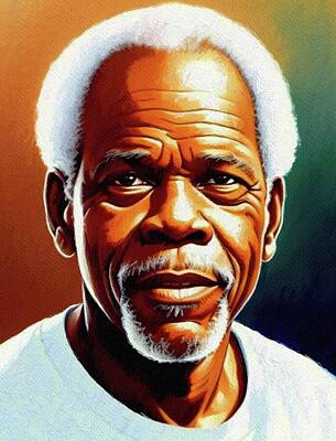 Celebrities Painting Royalty Free Images - Danny Glover, Actor Royalty-Free Image by Sarah Kirk