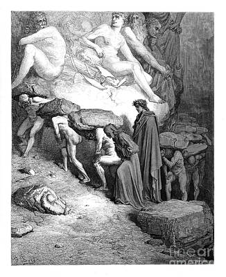 Conde Nast Fashion Royalty Free Images - Dante Purgatory by Gustave Dore u16 Royalty-Free Image by Historic illustrations