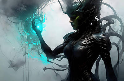 Fantasy Digital Art - Dark Knight  by Tricky Woo