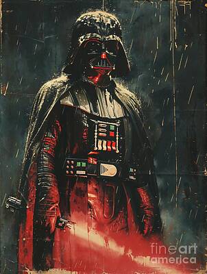 Comic Character Paintings - Darth Vader heavy rain by Pixel  Chimp