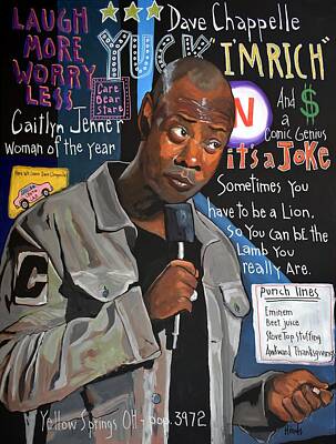 Comics Paintings - Dave Chappelle Graffiti - 2 by David Hinds