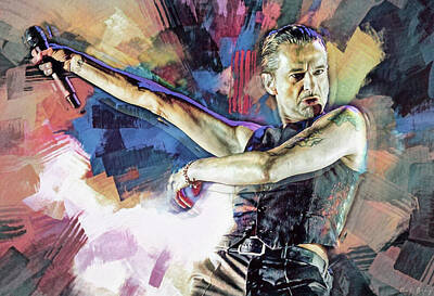 Musician Mixed Media Rights Managed Images - Dave Gahan Depeche Mode Royalty-Free Image by Mal Bray