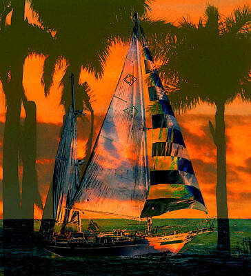Vintage State Flags - Dawn over the Islands by David Lee Thompson