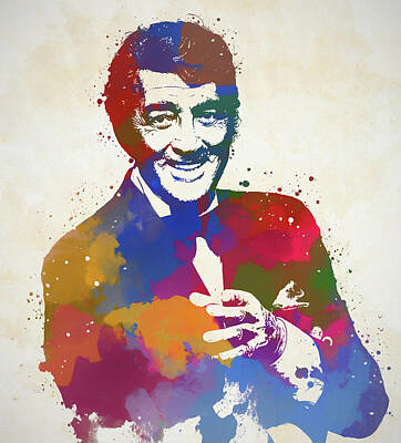 Martini Painting Rights Managed Images - Dean Martin Color Splash Royalty-Free Image by Dan Sproul