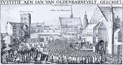 Drawings Royalty Free Images - Decapitation of Johan van Oldenbarnevelt Royalty-Free Image by Claes Janszoon Visscher II