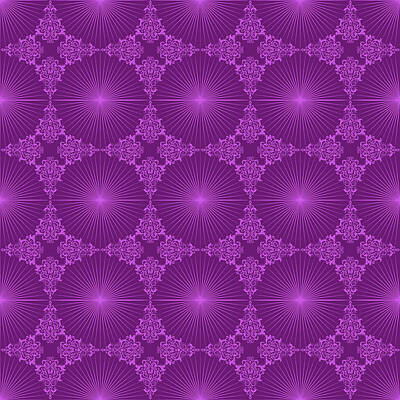 Floral Digital Art - Decorative Royal Pattern - Purple by Studio Grafiikka