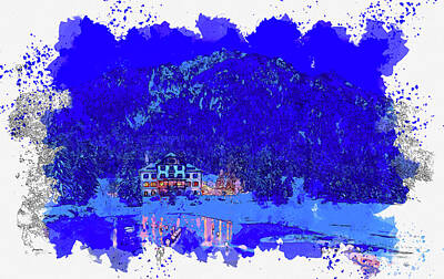 Royalty-Free and Rights-Managed Images - Deep Blue, watercolor, by Ahmet Asar by Celestial Images