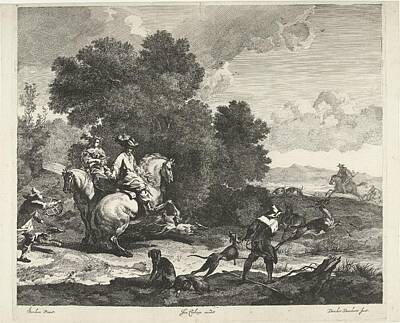 Country Road - Deer hunting, Dancker Danckerts, after Nicolaes Pietersz. Berchem, 1 by MotionAge Designs