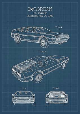 Transportation Royalty-Free and Rights-Managed Images - Delorean Blueprint Denny H by Car Lover