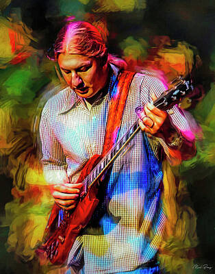 Musician Mixed Media Rights Managed Images - Derek Trucks Blues Master Royalty-Free Image by Mal Bray