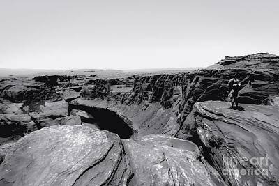 Vintage Buick - Desert at Horseshoe Bend Arizona in black and white  by Tim LA