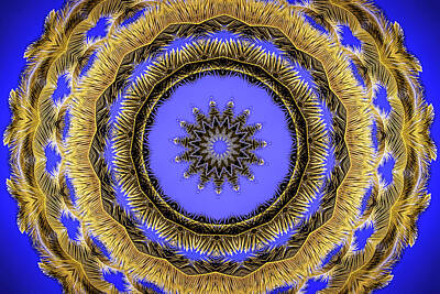 Swirling Patterns - Desert Blues Circle Mandala by Lucia Vega