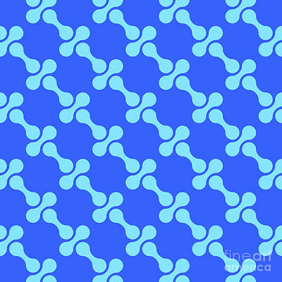 Royalty-Free and Rights-Managed Images - Diagonal Curved Bone Pattern In Day Sky And Azul Blue n.0978 by Holy Rock Design