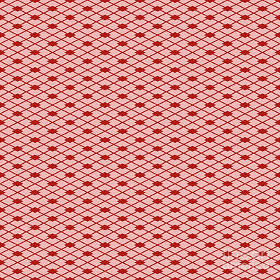 The Playroom - Diagonal Hishi Grid With Diamond In Light Coral And Venetian Red n.2382 by Holy Rock Design
